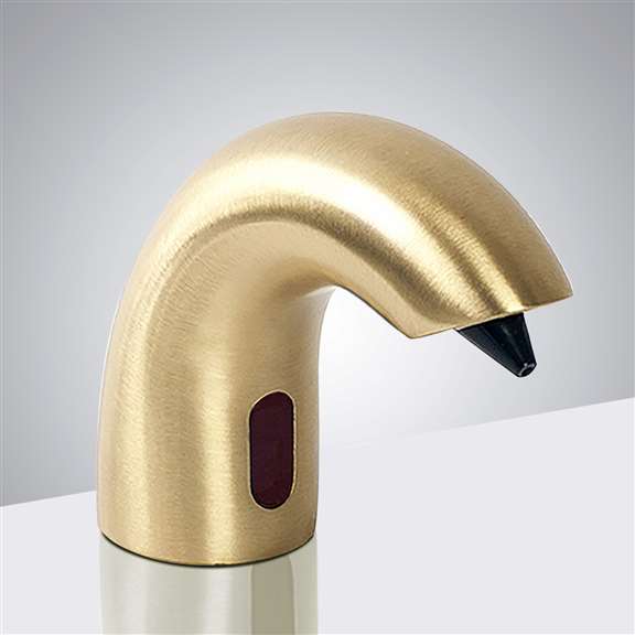 Fontana Commercial Electronic Sensor Soap Dispenser In Bushed Gold Finish